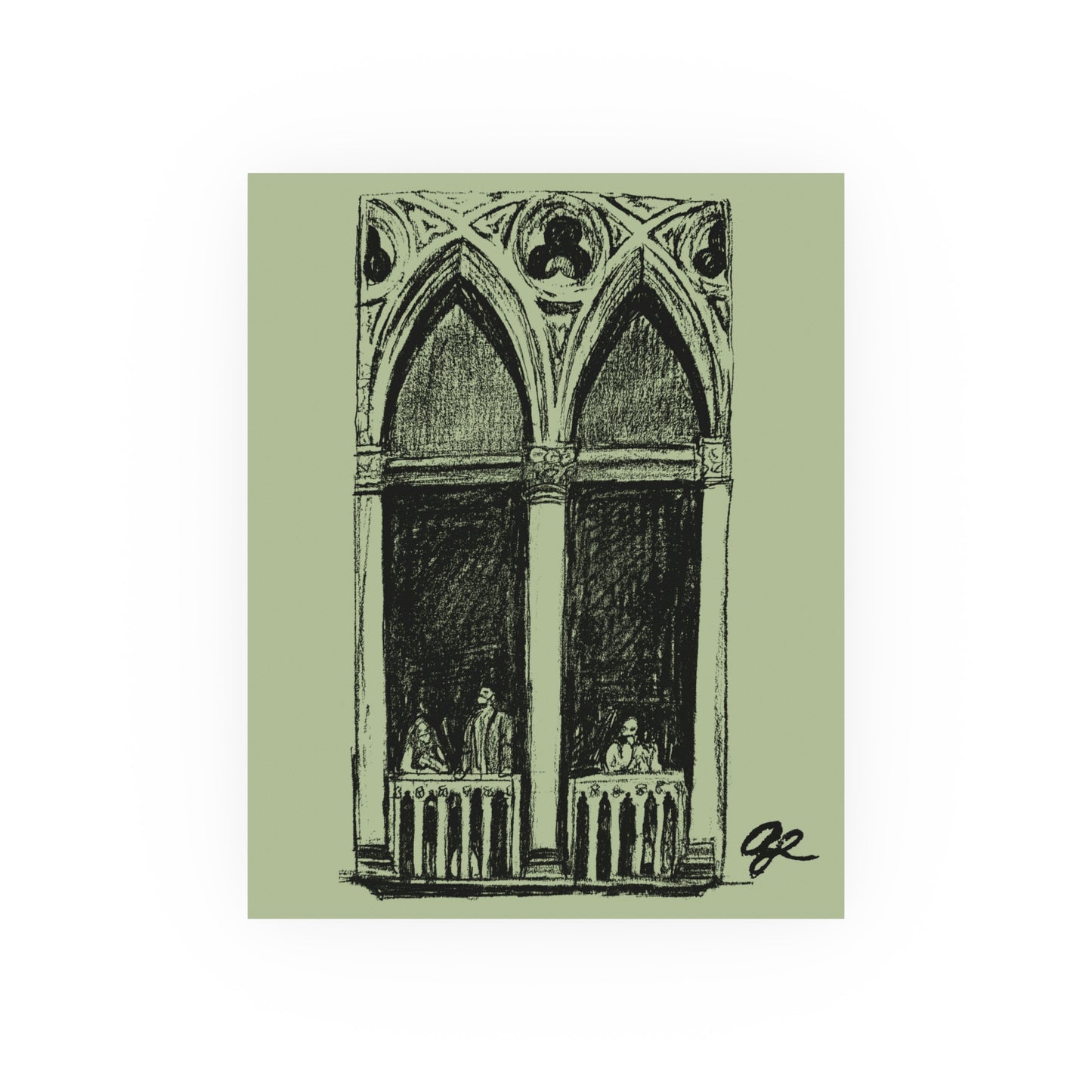 Courtyard Sketch Print